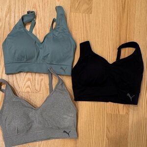 Puma Sports Bra Trio - Black, Gray, Green